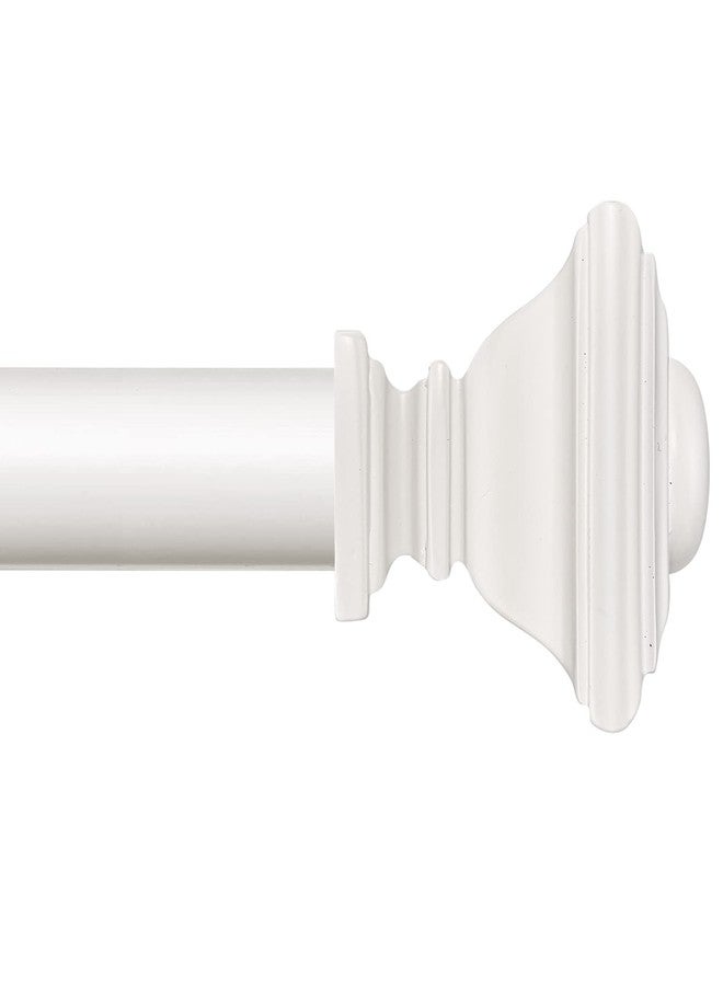 BRIOFOX white Curtain Rods for Windows 48 to 84 Inch Adjustable Length 1 Inch Diameter Heavy Duty Window Curtain Rods for Indoor Ourdoors With Classic Square Finials - Image 1