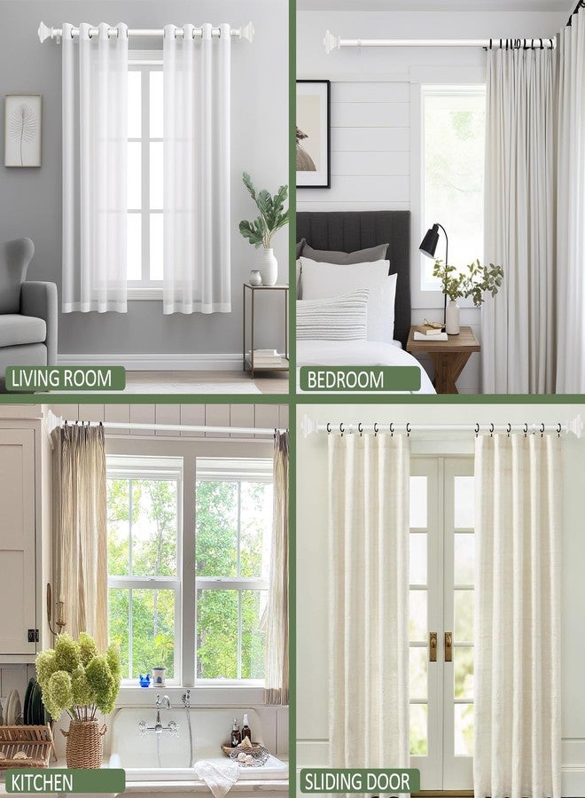 BRIOFOX white Curtain Rods for Windows 48 to 84 Inch Adjustable Length 1 Inch Diameter Heavy Duty Window Curtain Rods for Indoor Ourdoors With Classic Square Finials - Image 4