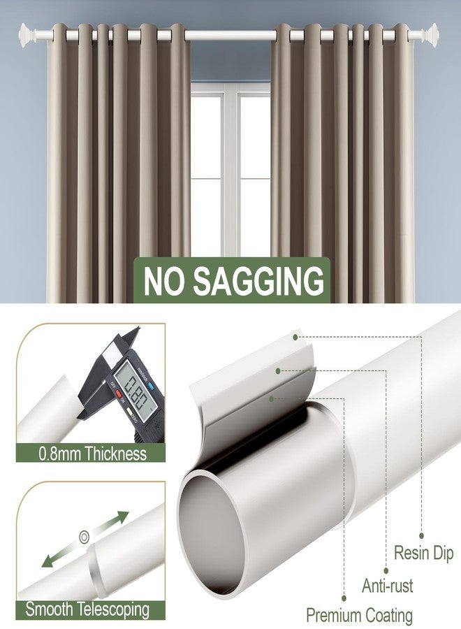 BRIOFOX white Curtain Rods for Windows 48 to 84 Inch Adjustable Length 1 Inch Diameter Heavy Duty Window Curtain Rods for Indoor Ourdoors With Classic Square Finials - Image 3