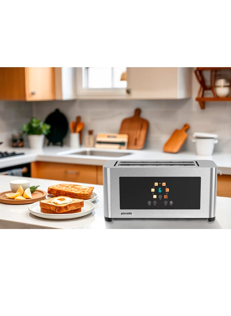 4-Slice Bread Digital Pop-Up Toaster Smart memory / Touch Panel / Reheat Mode / Deep Toast Mode / Light Toast Mode / Defrost Heat Levels / Stainless Steel / Slide Out Crumb Tray-Silver - pzsku/ZA02C1A7F7A29ECB03391Z/45/_/1735800597/79b81f9f-3f16-4acc-8ea0-6ea316c39a56