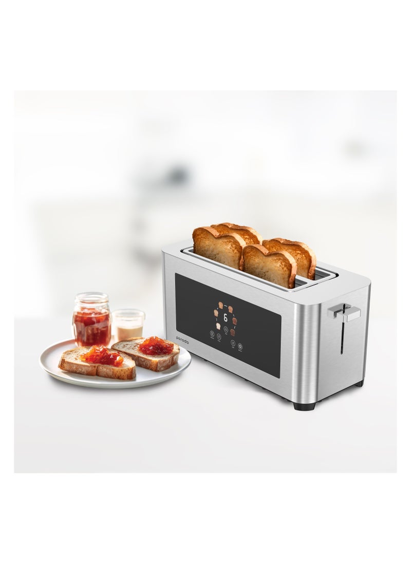 4-Slice Bread Digital Pop-Up Toaster Smart memory / Touch Panel / Reheat Mode / Deep Toast Mode / Light Toast Mode / Defrost Heat Levels / Stainless Steel / Slide Out Crumb Tray-Silver - pzsku/ZA02C1A7F7A29ECB03391Z/45/_/1735800597/be52c13f-4c1e-48fb-a866-9358dbeefd53