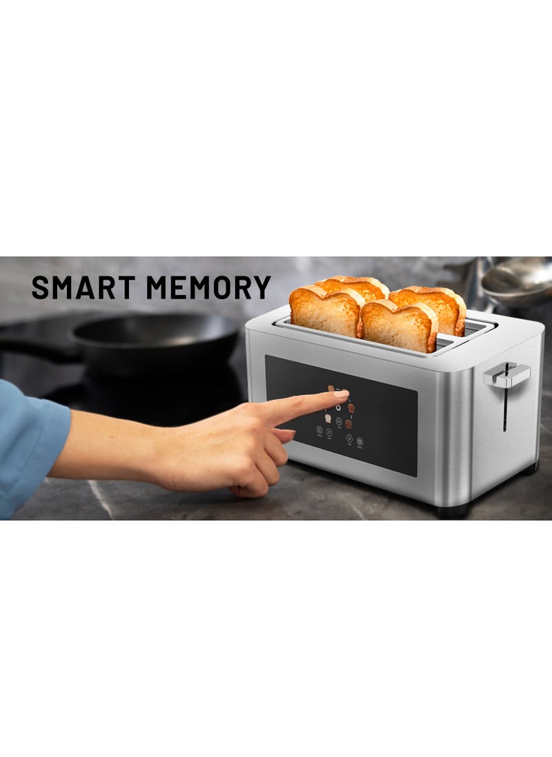 4-Slice Bread Digital Pop-Up Toaster Smart memory / Touch Panel / Reheat Mode / Deep Toast Mode / Light Toast Mode / Defrost Heat Levels / Stainless Steel / Slide Out Crumb Tray-Silver - pzsku/ZA02C1A7F7A29ECB03391Z/45/_/1735800598/8964ebc9-88d7-4a36-9ee3-759f6613dd17