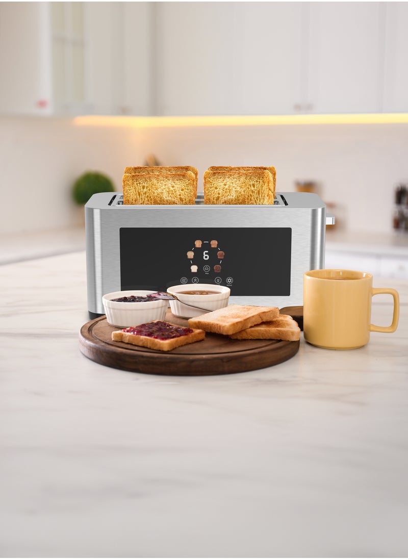 4-Slice Bread Digital Pop-Up Toaster Smart memory / Touch Panel / Reheat Mode / Deep Toast Mode / Light Toast Mode / Defrost Heat Levels / Stainless Steel / Slide Out Crumb Tray-Silver - pzsku/ZA02C1A7F7A29ECB03391Z/45/_/1735800601/e13f75e9-4c2e-4d67-846b-15f6ad82fca2