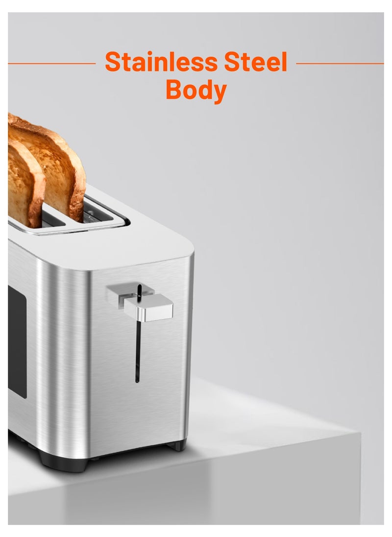 4-Slice Bread Digital Pop-Up Toaster Smart memory / Touch Panel / Reheat Mode / Deep Toast Mode / Light Toast Mode / Defrost Heat Levels / Stainless Steel / Slide Out Crumb Tray-Silver - pzsku/ZA02C1A7F7A29ECB03391Z/45/_/1735800622/9d305f39-37e1-4c03-b0d2-43e610a0e3c5