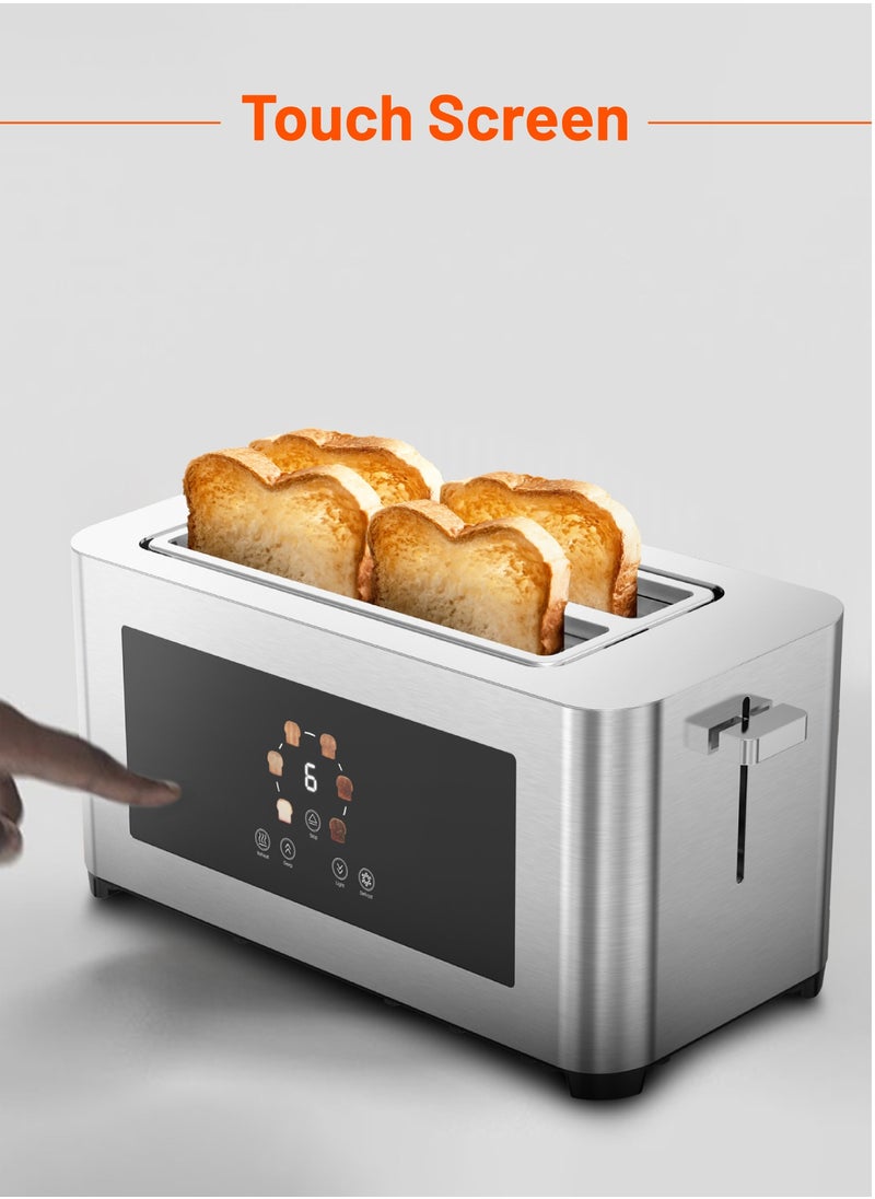 4-Slice Bread Digital Pop-Up Toaster Smart memory / Touch Panel / Reheat Mode / Deep Toast Mode / Light Toast Mode / Defrost Heat Levels / Stainless Steel / Slide Out Crumb Tray-Silver - pzsku/ZA02C1A7F7A29ECB03391Z/45/_/1735800622/c5ea9a7a-fca7-42ad-89fb-36aea45dd2dd