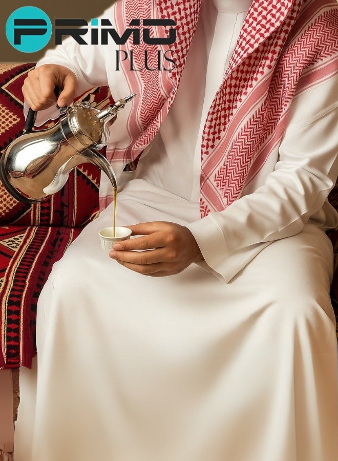 بريمو بلس دلة قهوة سعودية كهربائية من بريمو بلس سعة 1 لتر – تصميم عصري فاخر من الستانلس ستيل عالي الجودة مع حافظة حرارة، تحكم دقيق في درجة الحرارة، مؤشر ضوئي، مقبض مريح مقاوم للحرارة، آمنة وسهلة الاستخدام والتنظيف – مثالية لإعداد القهوة العربية والشاي وغلي الماء والحليب - Image 2