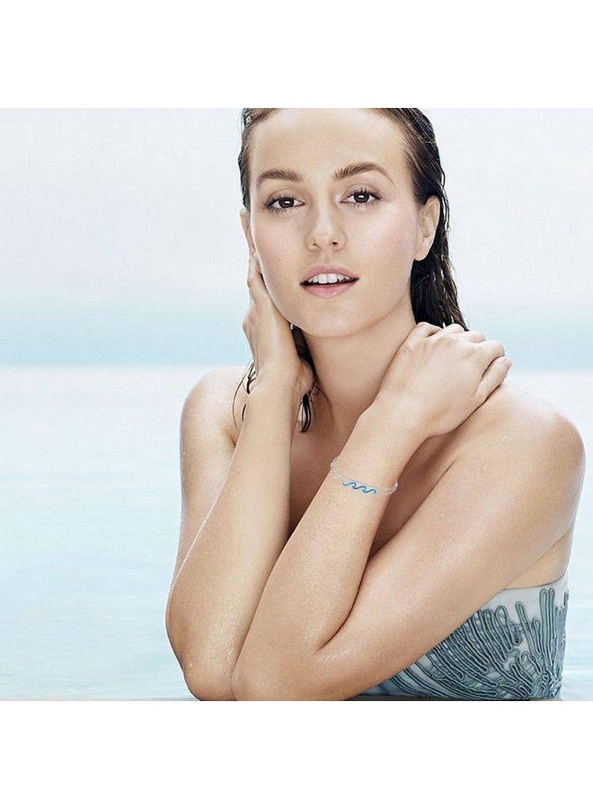 YFN Wave Bracelet 925 Sterling Silver Opal Ocean Wave Layered Bracelets Ocean Beach Bracelet For Women Jewelry Gifts (Wave Layered Bracelet) - Image 4
