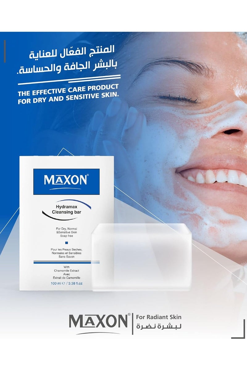 MAX-ON Hydramax Cleansing Bar â Soap-Free Face & Body Cleanser with Chamomile Extract | Gentle Hydration for Dry, Sensitive & Normal Skin â 100g - Image 2
