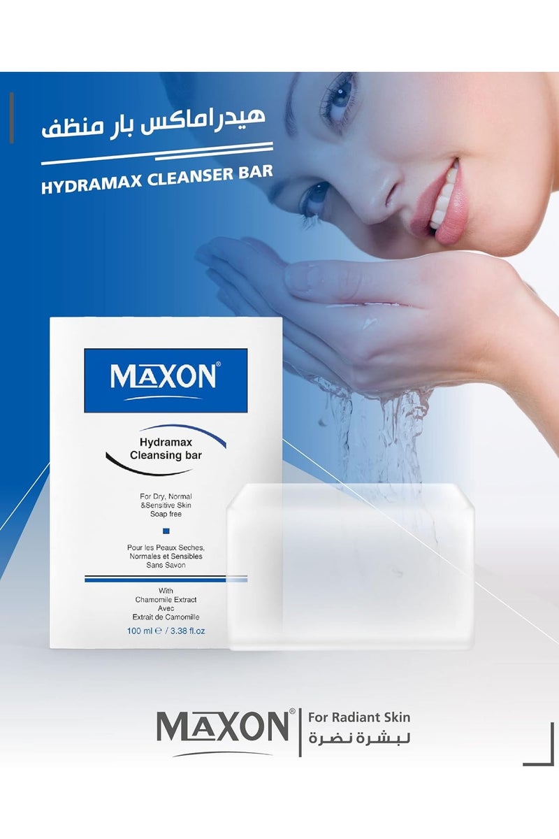 MAX-ON Hydramax Cleansing Bar â Soap-Free Face & Body Cleanser with Chamomile Extract | Gentle Hydration for Dry, Sensitive & Normal Skin â 100g - Image 3