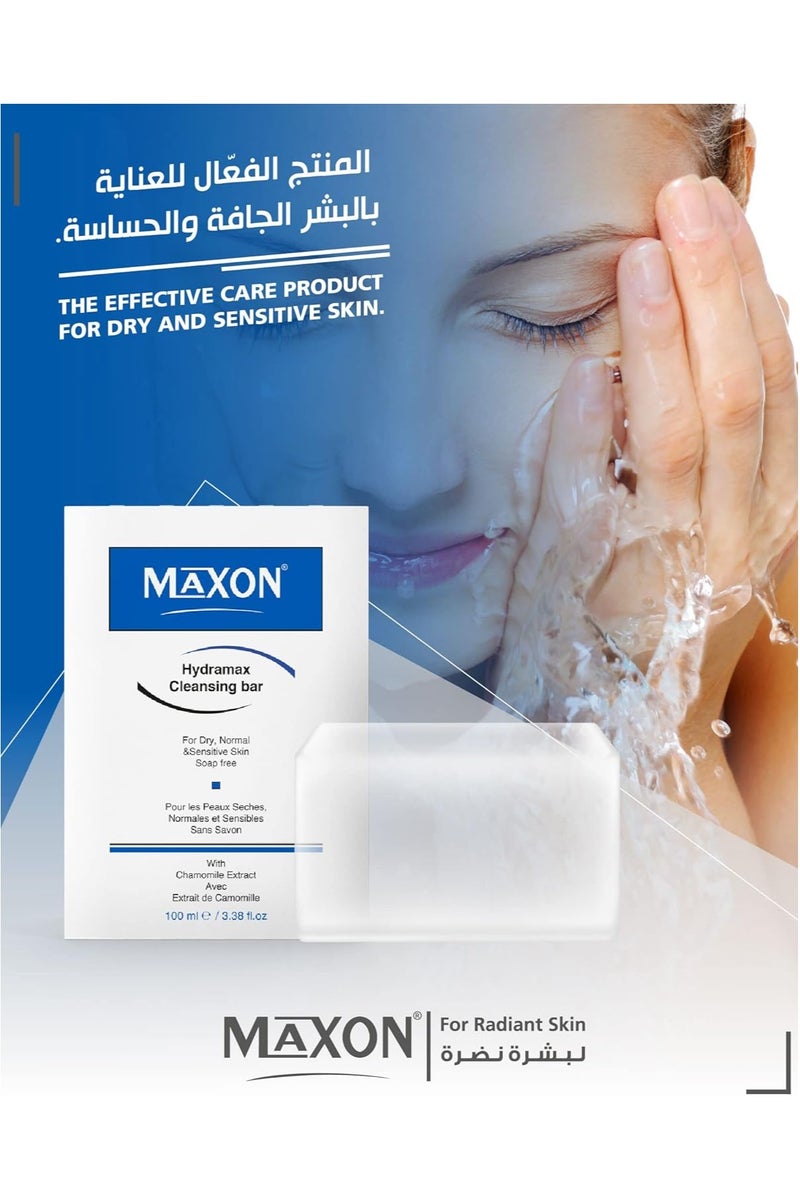 MAX-ON Hydramax Cleansing Bar â Soap-Free Face & Body Cleanser with Chamomile Extract | Gentle Hydration for Dry, Sensitive & Normal Skin â 100g - Image 4