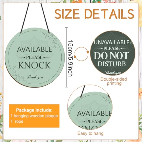 Shejdgart Do Not Disturb Door Hanger Sign - Shejdgart Available Please Knock Sign Green Double-Sided Do Not Disturb Signs Funny Office Door Signs Plaque for Home Clinic Therapy Office Meeting Hotel Decor - Image 2