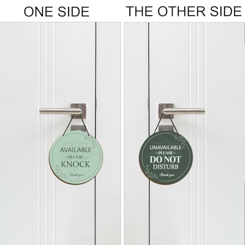 Shejdgart Do Not Disturb Door Hanger Sign - Shejdgart Available Please Knock Sign Green Double-Sided Do Not Disturb Signs Funny Office Door Signs Plaque for Home Clinic Therapy Office Meeting Hotel Decor - Image 3
