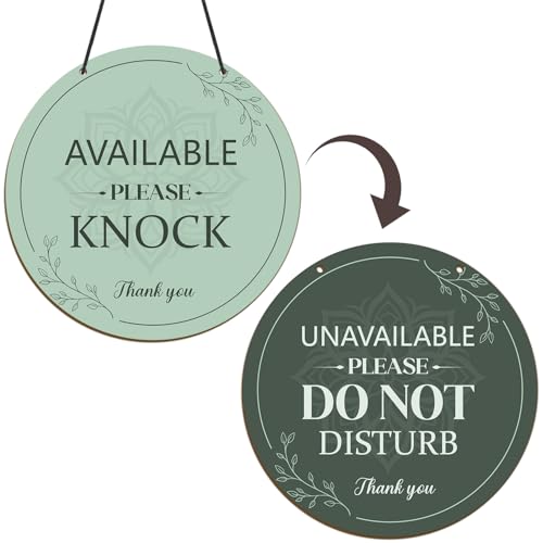 Shejdgart Do Not Disturb Door Hanger Sign - Shejdgart Available Please Knock Sign Green Double-Sided Do Not Disturb Signs Funny Office Door Signs Plaque for Home Clinic Therapy Office Meeting Hotel Decor - Image 1