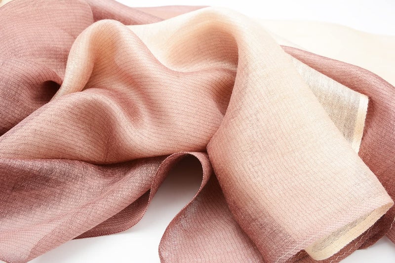 SNUG STAR وشاح قطن حرير SNUG STAR أنيق ناعم للنساء (تدرج - بيج) - Image 2