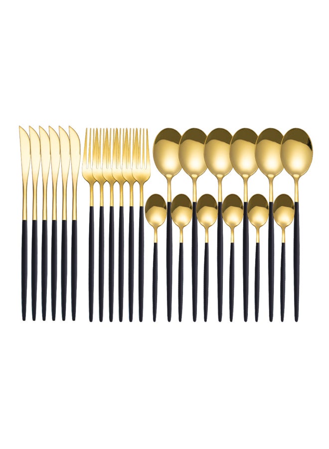 24Pcs Stainless Steel Dinnerware Set Kitchen Cutlery Set Knife Spoon Flatware Tableware Minimalist Silverware - Image 1