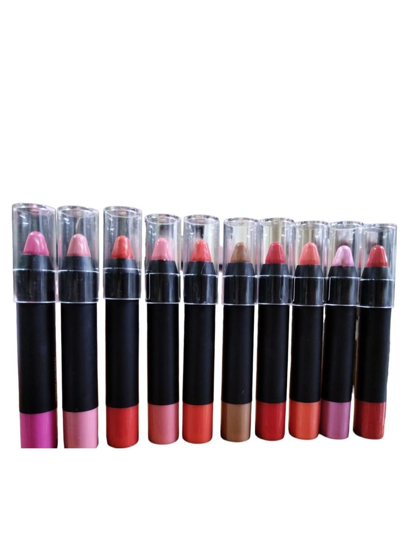 Lip Stick 10 Colors Set for Girls With Lip Balm And Protection From Cracks - Image 1