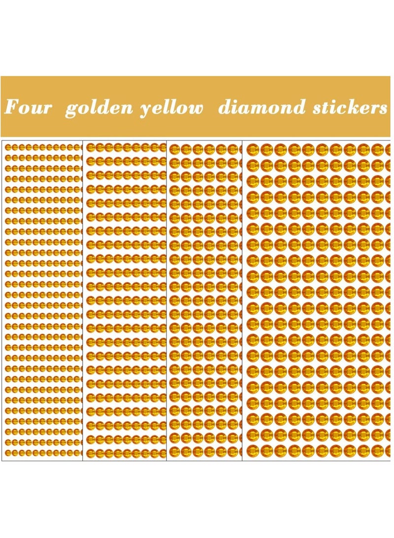1799 قطعة 4 أوراق ملصقات أحجار الراين 3/4/5/6 مم ذاتية اللصق أحجار الراين للوجه والعينين والمكياج والشعر والجسم - Image 2
