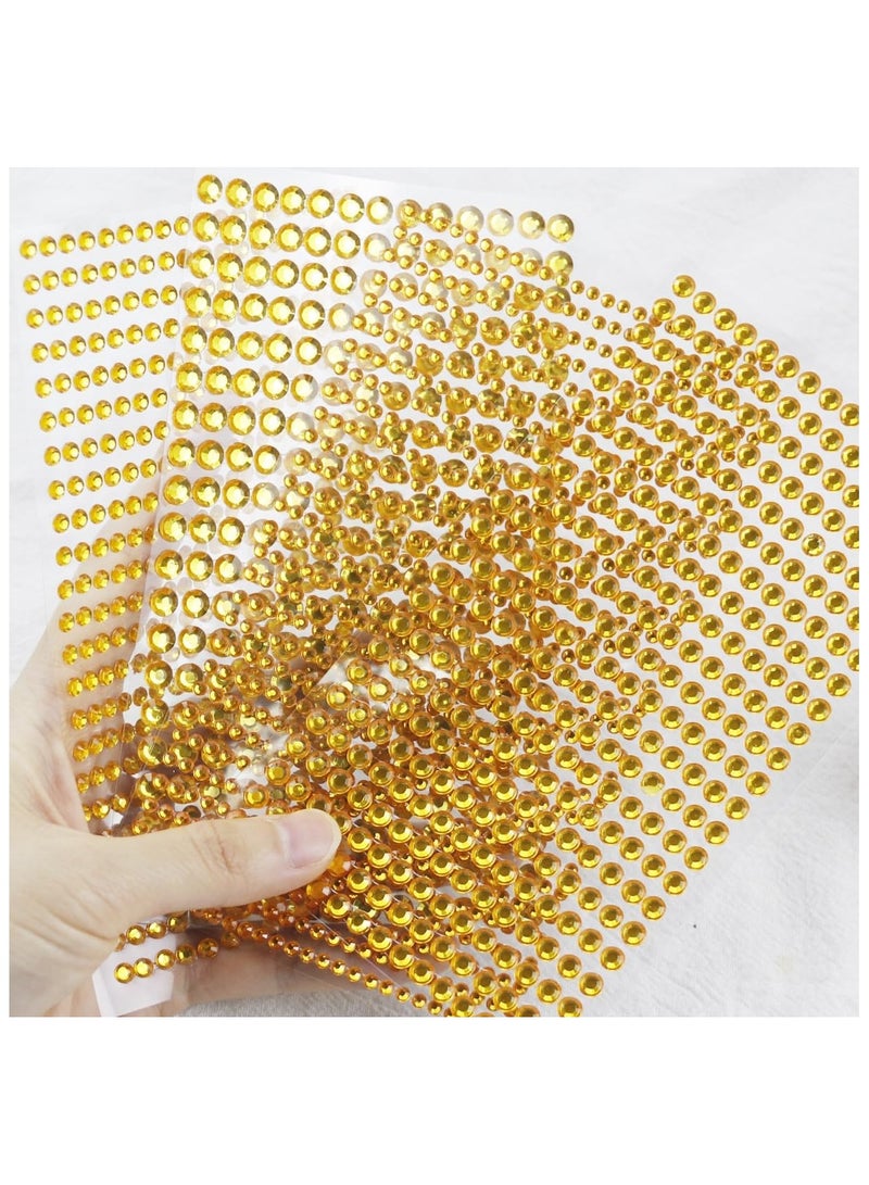 1799 قطعة 4 أوراق ملصقات أحجار الراين 3/4/5/6 مم ذاتية اللصق أحجار الراين للوجه والعينين والمكياج والشعر والجسم - Image 4