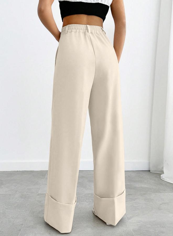 Take Two Off White Wide Leg Trousers - Image 2