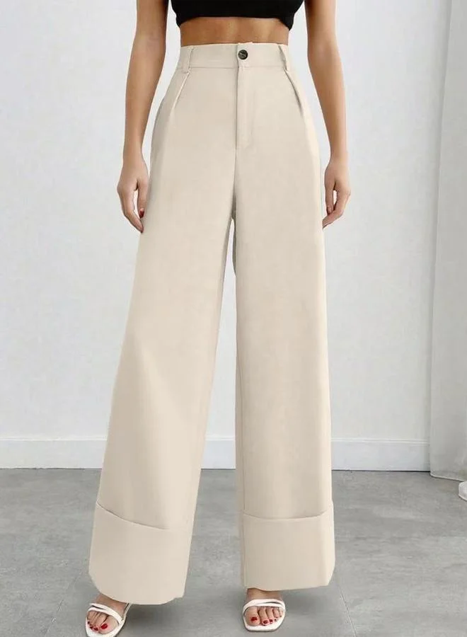 Take Two Off White Wide Leg Trousers