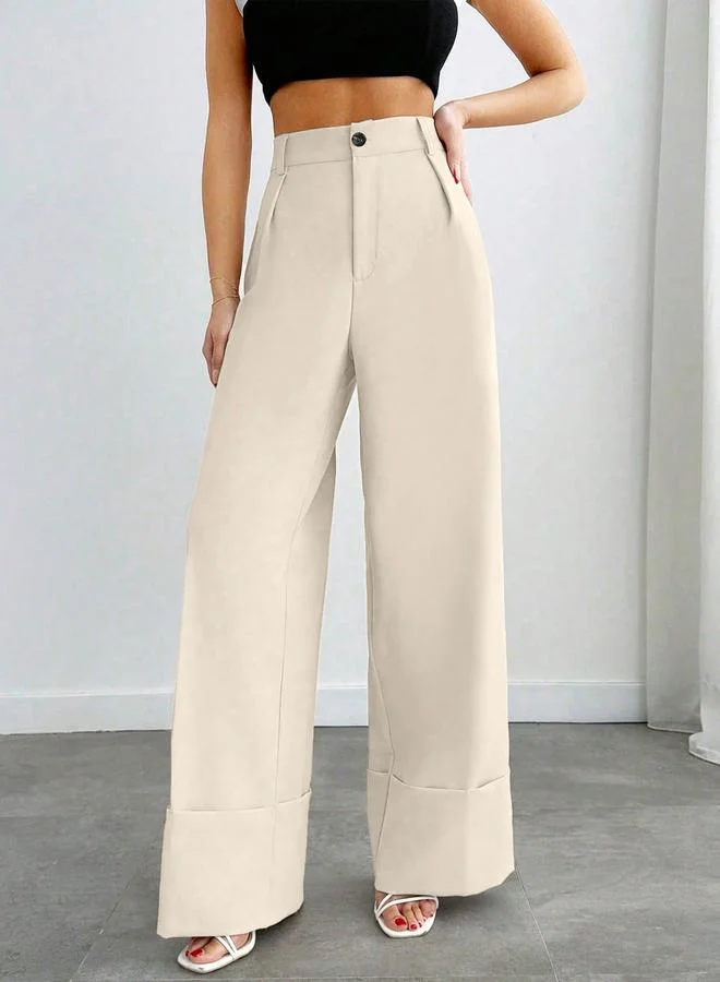 Take Two Off White Wide Leg Trousers