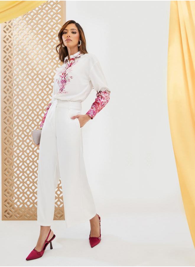 Styli Pearl Embellished Placement Print Shirt  - Image 2