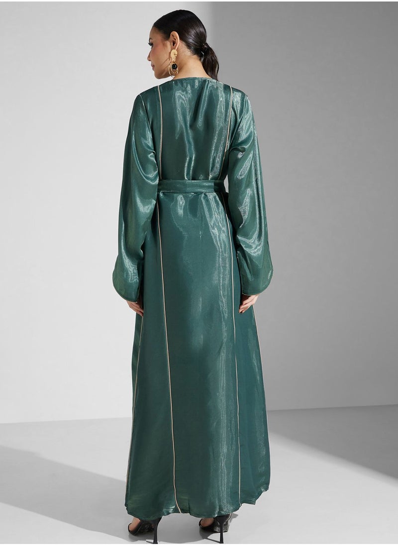 hayas closet - Embroidered Belted Jalabiya - Image 1