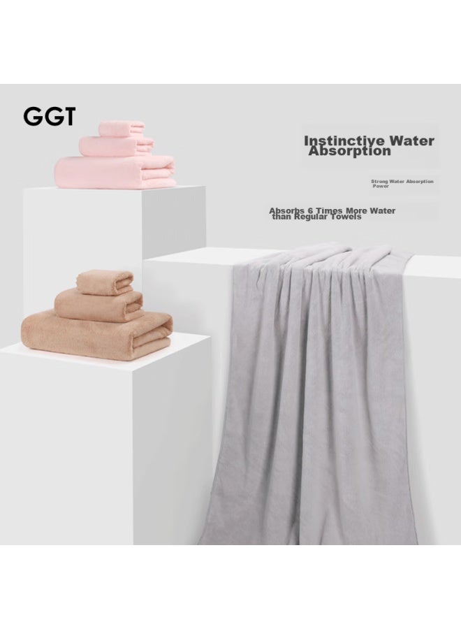 Ggt Snowflake Velvet Bath Towel Set Of Two, High-quality Absorbent Quick-drying Towel For Men And Women, Lint-free, Thin Ink Color - Image 3