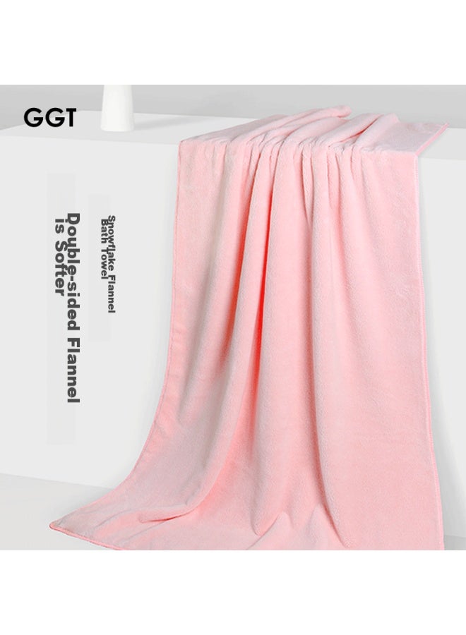 Ggt Snowflake Velvet Bath Towel Set Of Two, High-quality Absorbent Quick-drying Towel For Men And Women, Lint-free, Thin Ink Color - Image 5