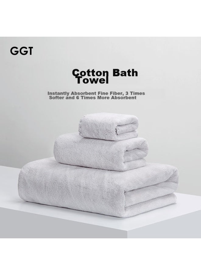 Ggt Snowflake Velvet Bath Towel Set Of Two, High-quality Absorbent Quick-drying Towel For Men And Women, Lint-free, Thin Ink Color - Image 4