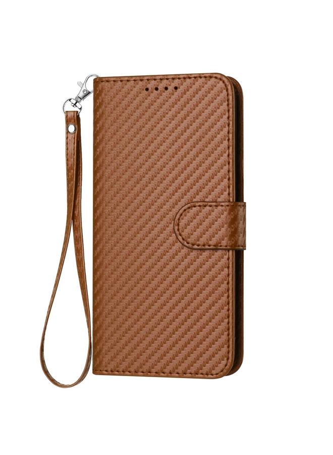 اس-توب جراب لهاتف Motorola Edge 50 Fusion YX0070 مصنوع من ألياف الكربون ومشبك من الجلد مع حبل تعليق - Image 2