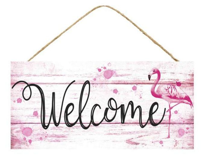 Craig Bachman 12.5"L x 6"H Standing Flamingo MDF Sign, Tropical Themed Decorative Wall Art for Wreaths and Home Decor, AP8229 - Image 1