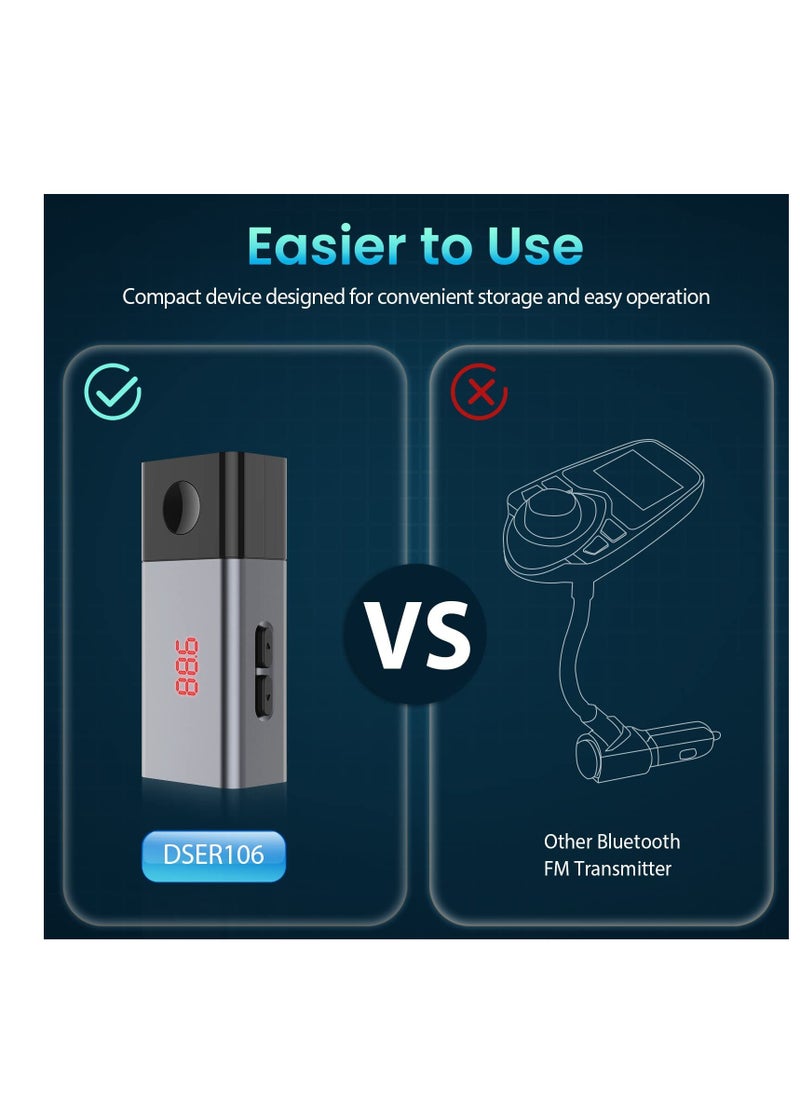 SYOSI - Bluetooth FM Transmitter, Wireless Auto Radio Bluetooth Adapter Car FM Modulator Music Recipient with USB Charger All Smartphones Audio Players (1 Pcs) - Image 1