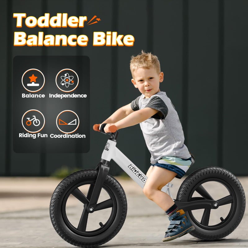 Ridego 14 Inch Balance Bike for Kids 3-6 Year Old,Lightweight Kids Bike with Adjustable Seat, Push Bicycle with Air Rubber Tiresï¼ŒRide-on Toys Birthday Gift - Image 2