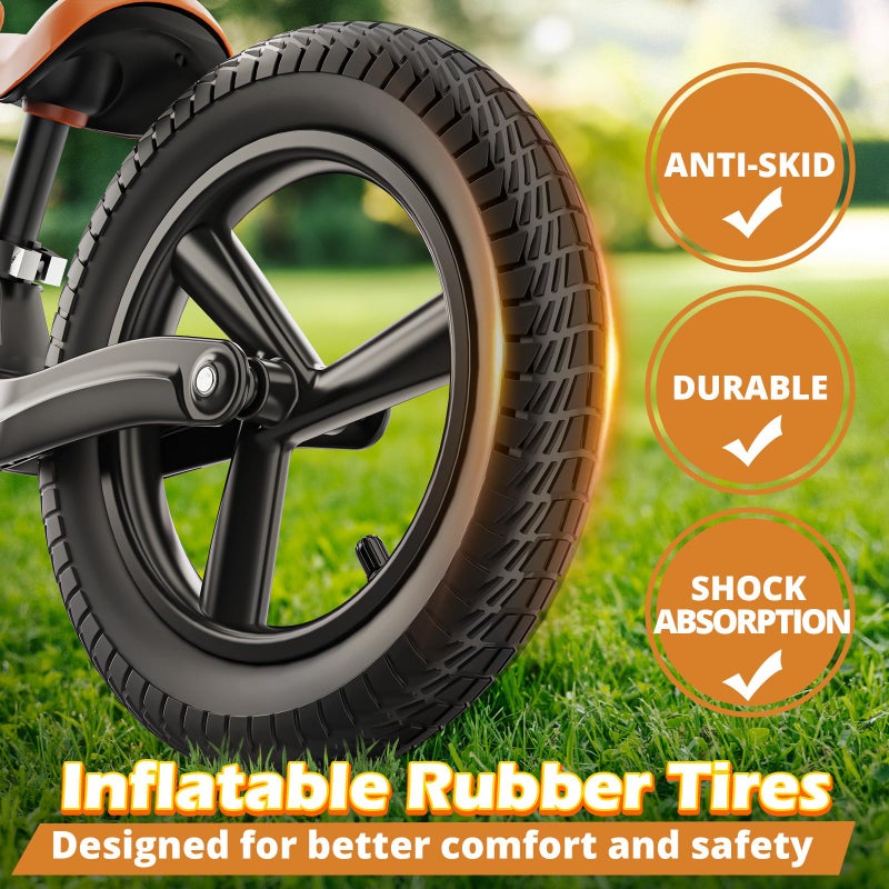 Ridego 14 Inch Balance Bike for Kids 3-6 Year Old,Lightweight Kids Bike with Adjustable Seat, Push Bicycle with Air Rubber Tiresï¼ŒRide-on Toys Birthday Gift - Image 5