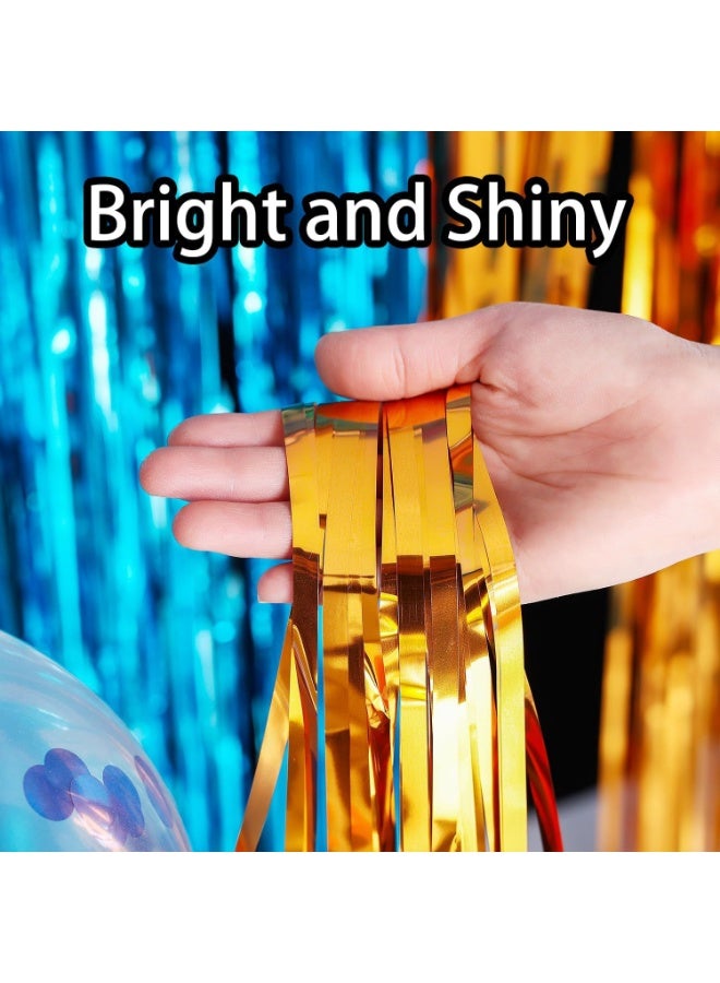 Mordely Metallic Foil Fringe Curtain, Shiny Tinsel Backdrop with Adhesive Strip, 3.3 x 6.5 FT for Birthday, Wedding & Graduation - Image 3