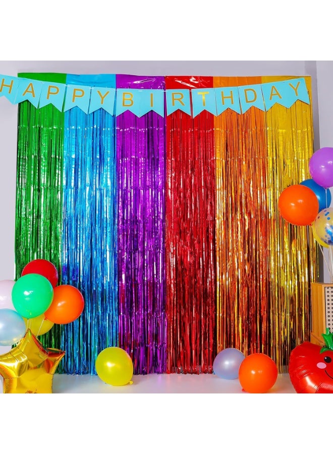 Mordely Metallic Foil Fringe Curtain, Shiny Tinsel Backdrop with Adhesive Strip, 3.3 x 6.5 FT for Birthday, Wedding & Graduation - Image 2
