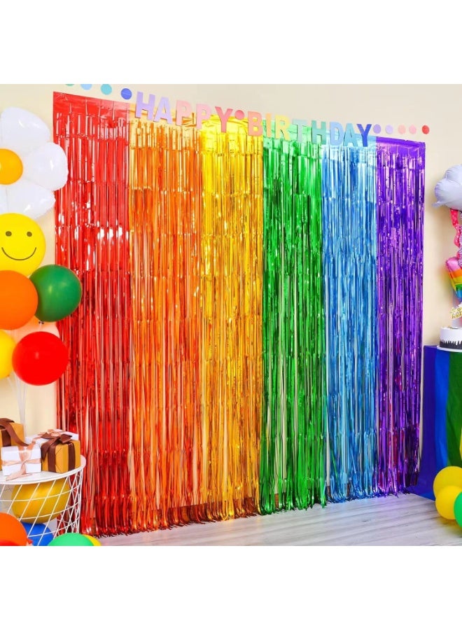 Mordely Metallic Foil Fringe Curtain, Shiny Tinsel Backdrop with Adhesive Strip, 3.3 x 6.5 FT for Birthday, Wedding & Graduation - Image 1