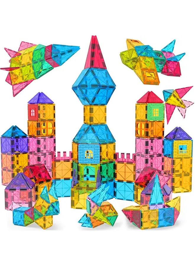 68Pcs Magnetic Building Blocks Tiles Castle Cards Creative Construction Portable Carry Case Kids Gift - Image 2