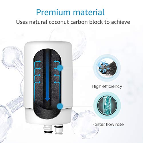AquaCrest فلتر مياه الصنبور AQUA CREST، بديل لفلتر Brita®، نظام ترشيح مياه الصنبور Brita® 36311، فلتر بديل FR-200، FF-100، أبيض (2 عبوات) - Image 3