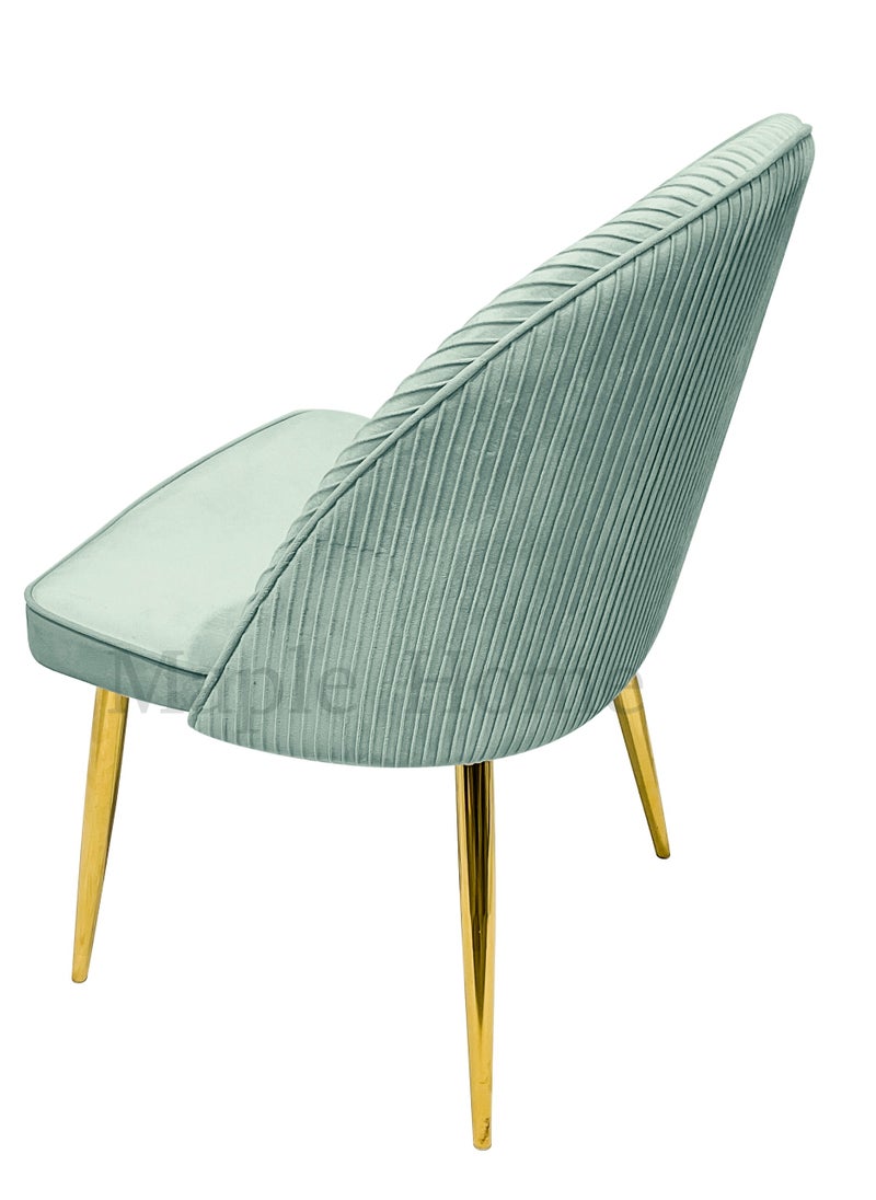 MAPLE HOME DECORATION Maple Home Velvet Dining Chair Upholstered Armles Dining Living Room Furniture  - Image 4