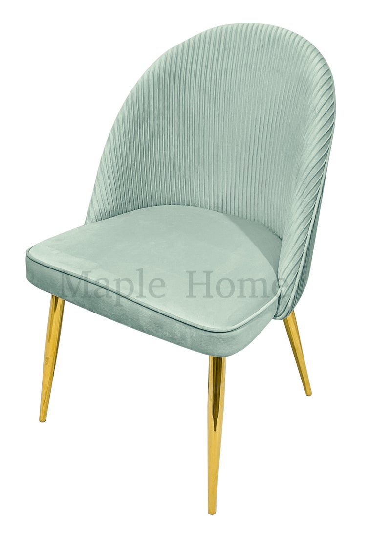 MAPLE HOME DECORATION Maple Home Velvet Dining Chair Upholstered Armles Dining Living Room Furniture  - Image 3