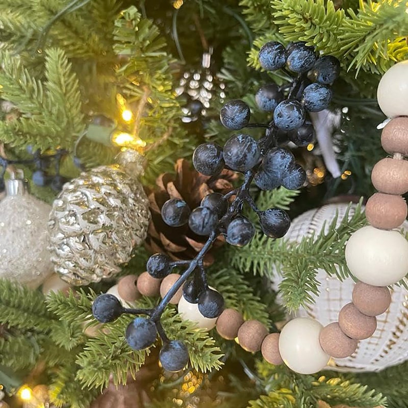OrgMemory Artificial Berry, Fake Burgundy Berry, (20 pcs, 12" Each), Artificial Berries Stems for Xmas Tree Wreath Decorations Home Decor (Blue) - Image 3