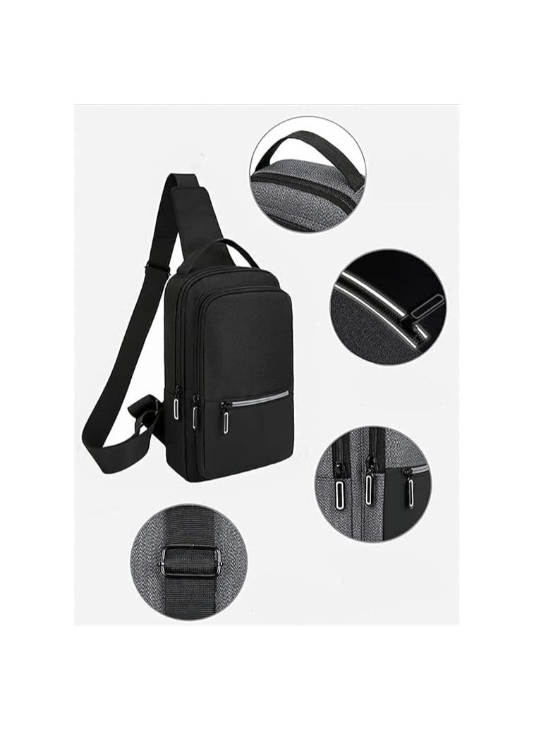 Generic - This multi-functional chest bag for men is your perfect travel and work companion, with anti-theft and water-resistant features. Black color: N - Image 1