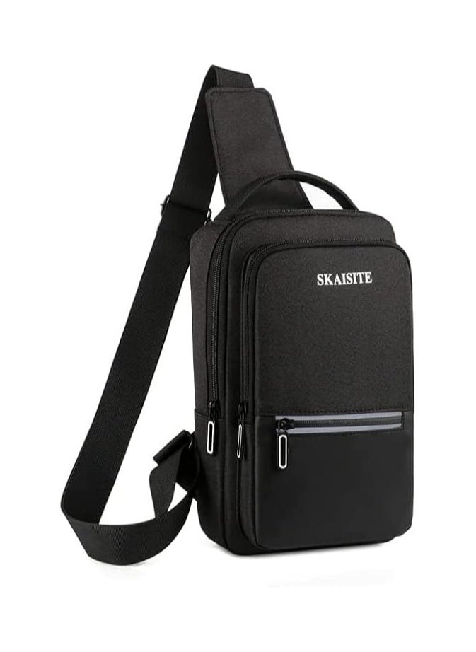 Generic - This multi-functional chest bag for men is your perfect travel and work companion, with anti-theft and water-resistant features. Black color: N - Image 1
