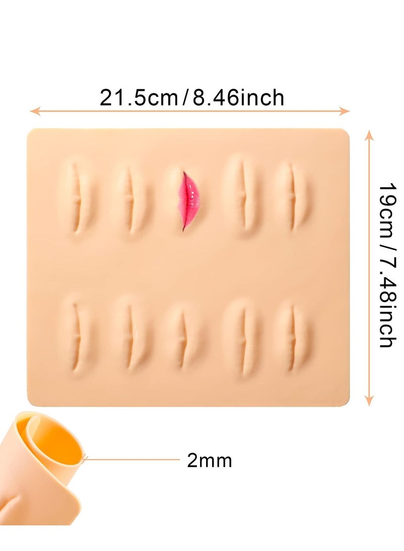 Excefore Lip Practice Skin, 3 Pcs 3D Microblading Silicone Fake Skins for Lips Permanent Makeup - Image 4