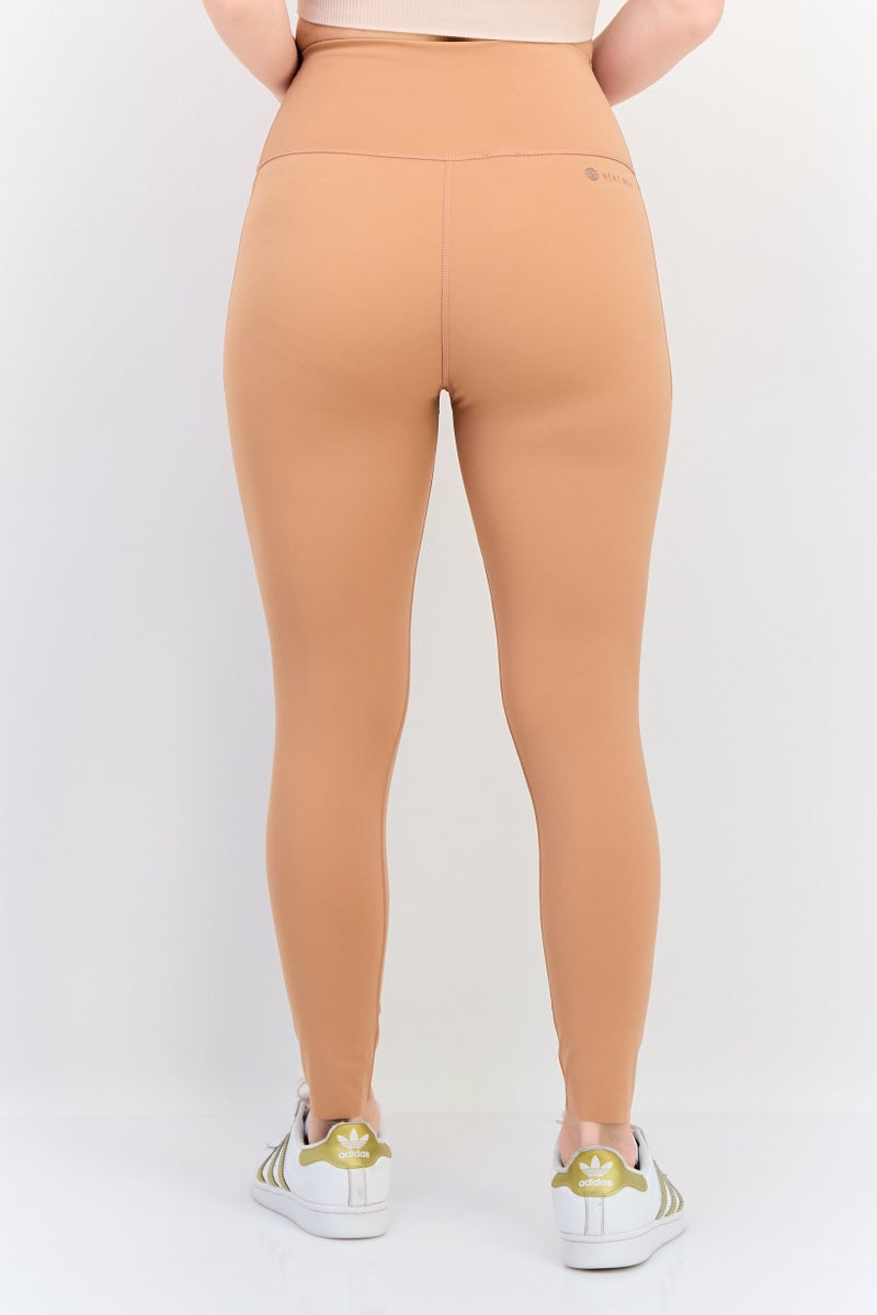Adidas Women Tight Fit Training Leggings, Tan - Image 3