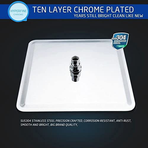 InArt SS-304 Grade Wall Mounted Square Rainfall Overhead Shower With Arm, Chrome Finish (4" x 4" Inch) - Image 3