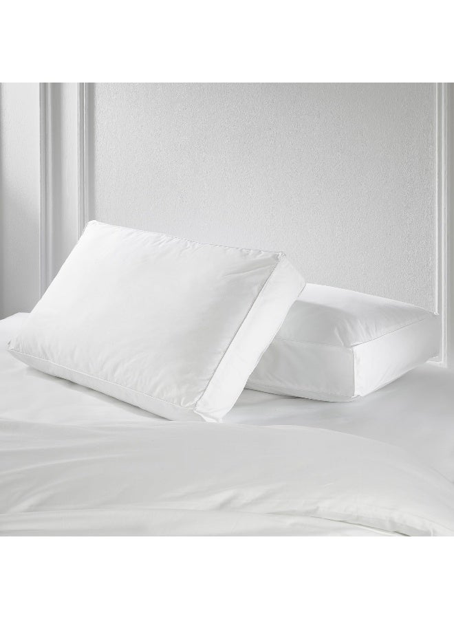 Snuggledown Hotel Side Sleeper Pillows 2 Pack  Firm Box Wall Support for Back  Side Sleepers  Breathable  NonAllergenic 100 Cotton Cover UKMade  Washable 38 x 64cm - Image 2