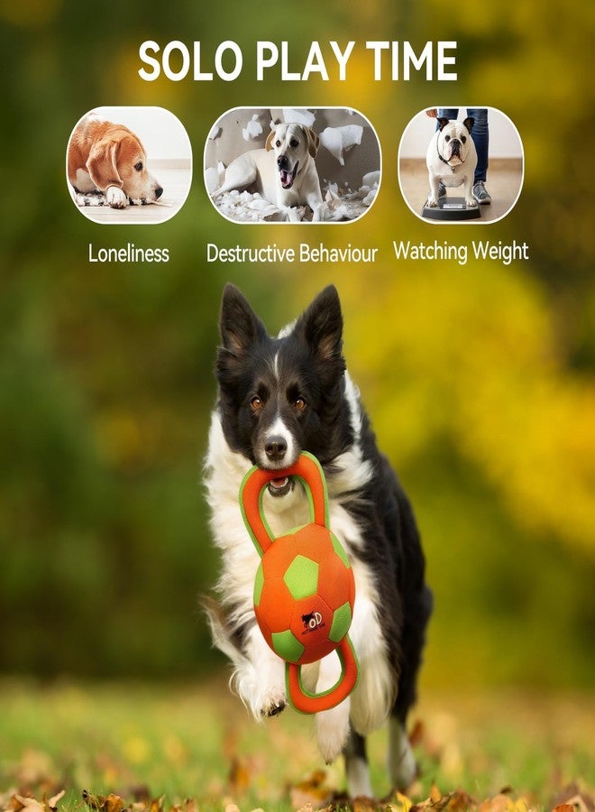 أوول فور بوز كرة كلاب مطورة من ALL FOR PAWS بمقابض، لعبة متينة للكلاب مع صفارة، لعبة شد الحبل التفاعلية للكلاب المتوسطة والكبيرة، 15.7 × 7.9 × 7.9 بوصة - Image 5